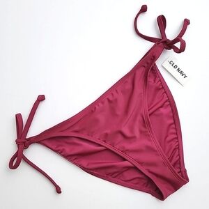 ⭐️3/ $30⭐️ Old Navy String Bikini Bottom Berry Pink Hip Ties Size XS